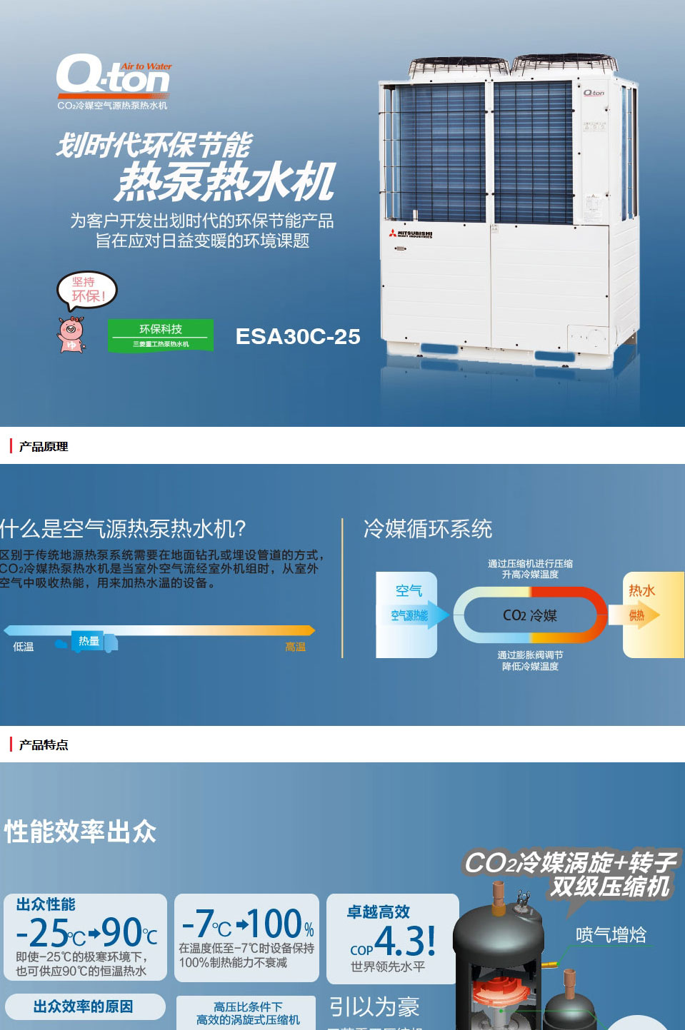 三菱重工冷媒空氣源熱泵熱水機Q-ton_01